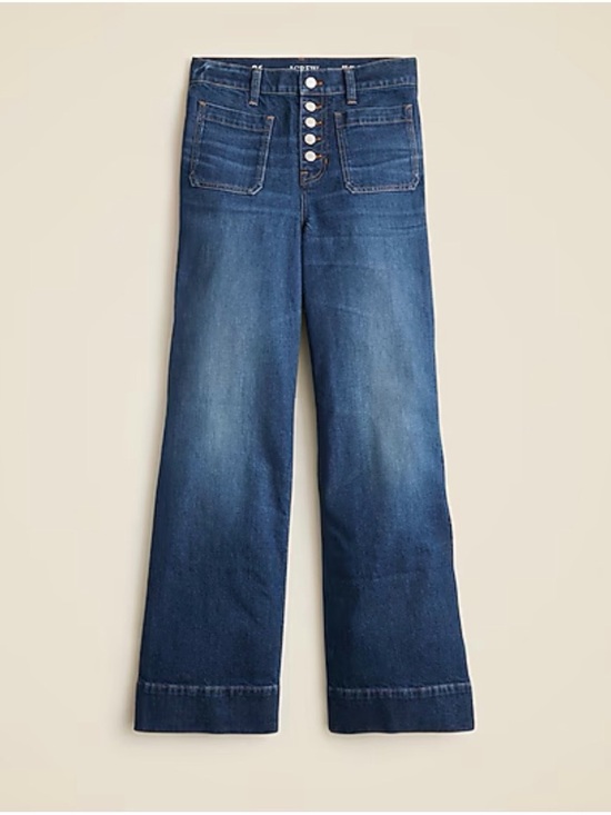 J. Crew Denim - J. Crew High-Rise Wide-Leg Button-Fly Jeans in Blue Wash